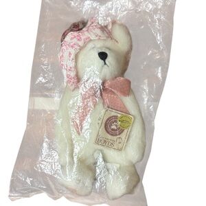 Vintage NIB Limited Edition Boyds Bears Hope L. Bearywell Breast Cancer Pink Hat